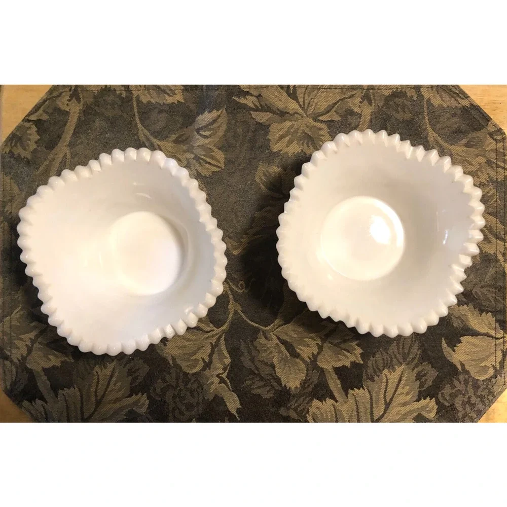Kemple Valtec Pair Prescut Milk Glass 6.5